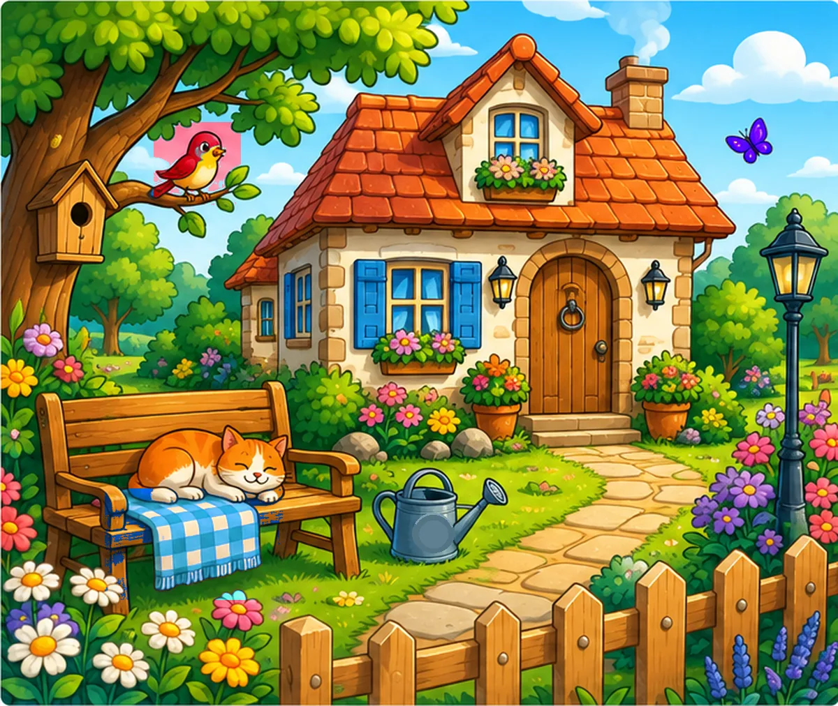 Find 5 Differences: Cozy Cottage Garden puzzle preview