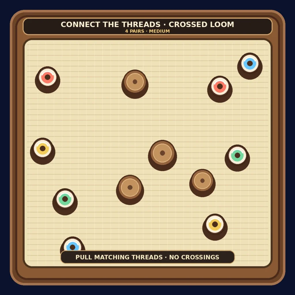 Connect the Threads — Crossed Loom puzzle preview